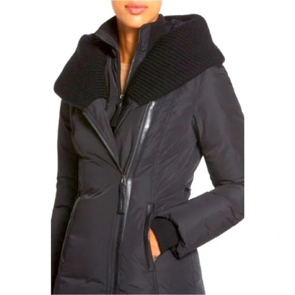 MACKAGE Brigid Knit Trim Black Down Coat size small - Picture 2 of 6